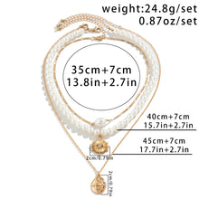 Charger l&#39;image dans la galerie, 3-piece Set Of Starfish Shell Pearl Necklace
