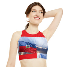 Load image into Gallery viewer, High Neck Crop Bikini Top (AOP)
