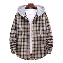 Load image into Gallery viewer, Men Plaid Hooded Shirt
