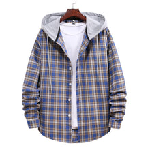 Charger l&#39;image dans la galerie, Men Plaid Hooded Shirt
