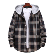 Charger l&#39;image dans la galerie, Men Plaid Hooded Shirt
