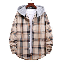 Charger l&#39;image dans la galerie, Men Plaid Hooded Shirt
