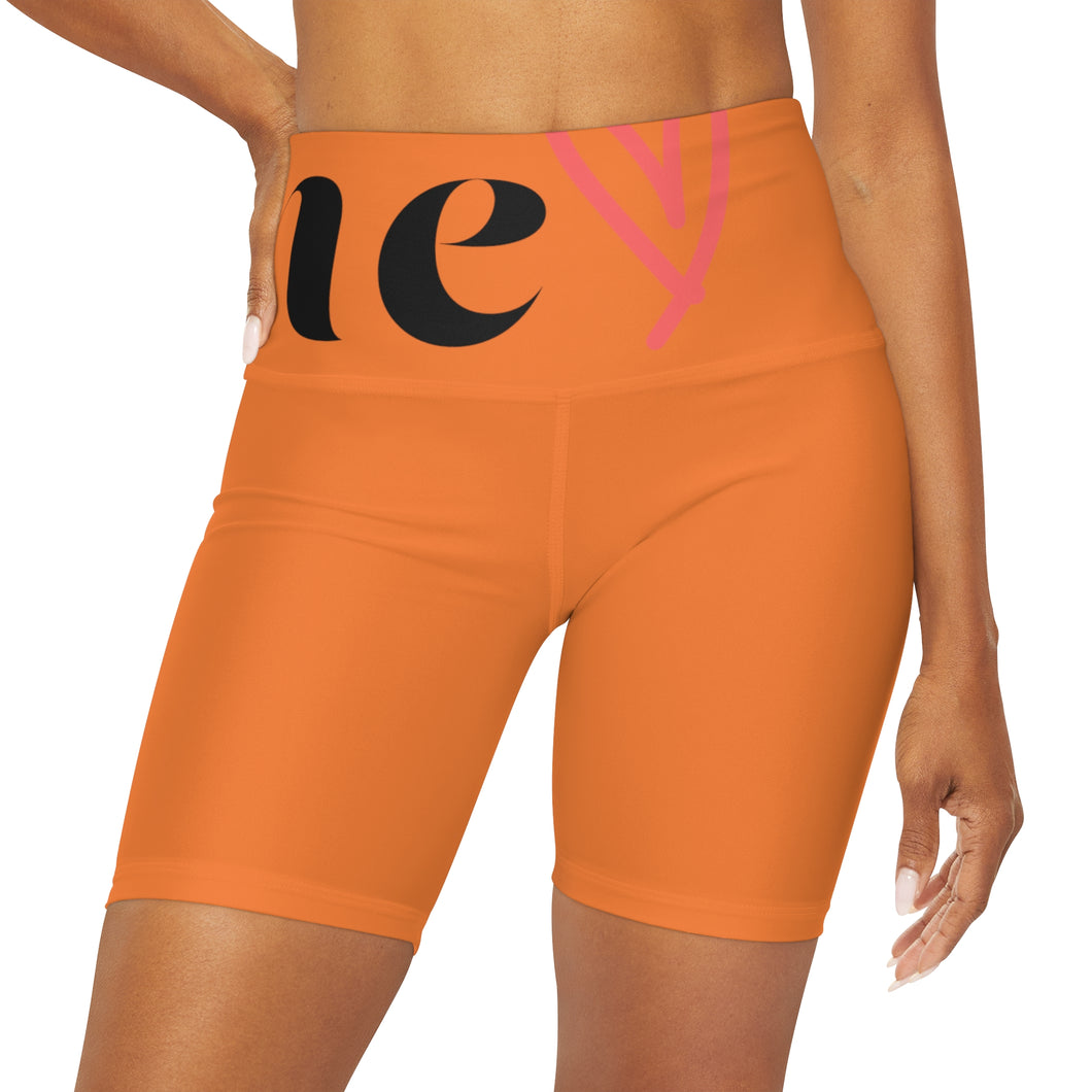 High Waisted Yoga Shorts (AOP)