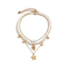 Charger l&#39;image dans la galerie, 3-piece Set Of Starfish Shell Pearl Necklace
