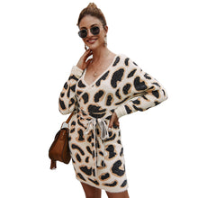 Load image into Gallery viewer, Long Dress Sleeves Leopard
