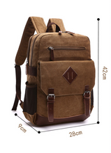 Charger l&#39;image dans la galerie, Men&#39;s Laptop Backpack Wash Canvas Solid Color
