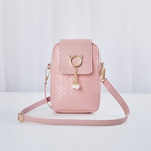 Load image into Gallery viewer, Mobile Phone Bags Women Woven Pearl Tassel Cover Type Crossbody Shoulder Bag
