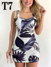 Charger l&#39;image dans la galerie, High Waist Women Dresses Spring And Summer Spaghetti Strap Large Flower Print Skirt
