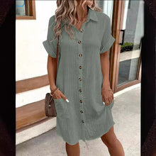 Load image into Gallery viewer, Short Sleeve Shirt Dress
