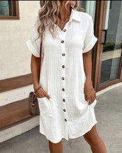 Load image into Gallery viewer, Short Sleeve Shirt Dress
