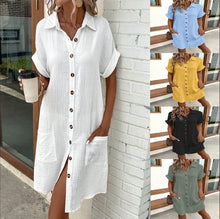 Load image into Gallery viewer, Short Sleeve Shirt Dress
