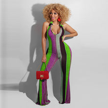 Load image into Gallery viewer, Sexy Striped Halter Jumpsuit With Horns
