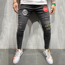 Load image into Gallery viewer, Ripped embroidered jeans
