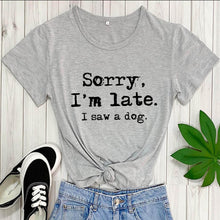 Load image into Gallery viewer, Dog lover letter print T-shirt
