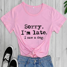 Load image into Gallery viewer, Dog lover letter print T-shirt
