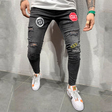 Load image into Gallery viewer, Ripped embroidered jeans
