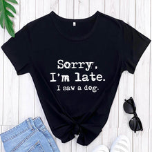 Charger l&#39;image dans la galerie, Dog lover letter print T-shirt
