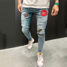 Load image into Gallery viewer, Ripped embroidered jeans
