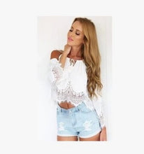 Load image into Gallery viewer, Sexy Chiffon Stitching Off-Shoulder Top
