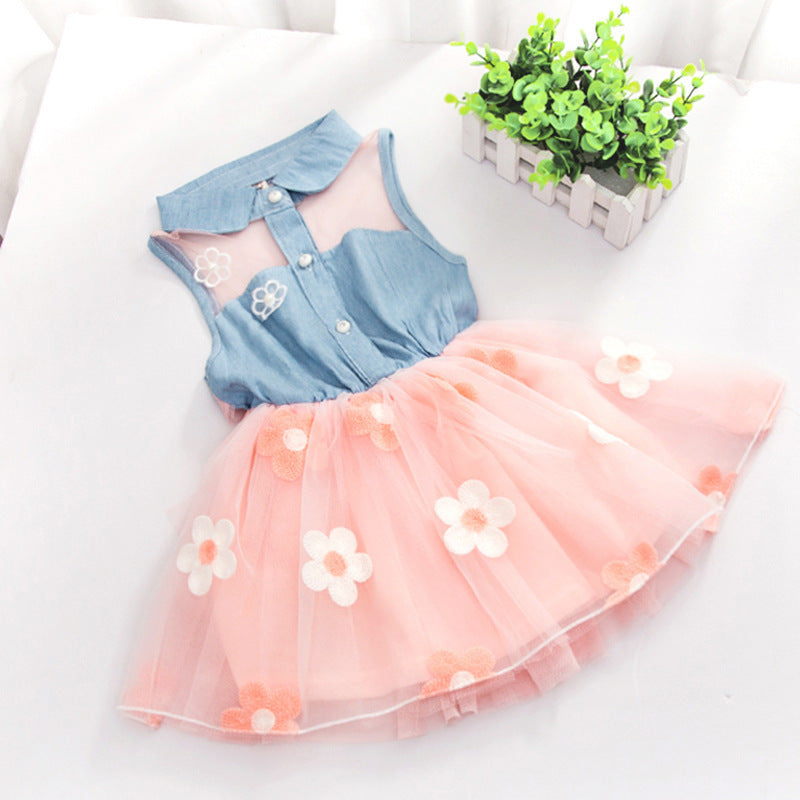 Pure Color Flower Princess Puffy Skirts