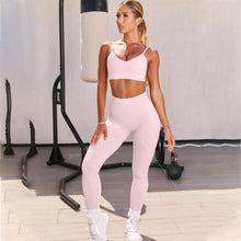 Load image into Gallery viewer, Crop Top Leggings Workout Suit
