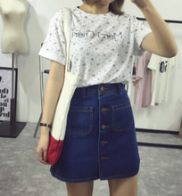 Load image into Gallery viewer, Front Button High Waist Denim Pencil Jean Skirt
