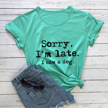 Charger l&#39;image dans la galerie, Dog lover letter print T-shirt
