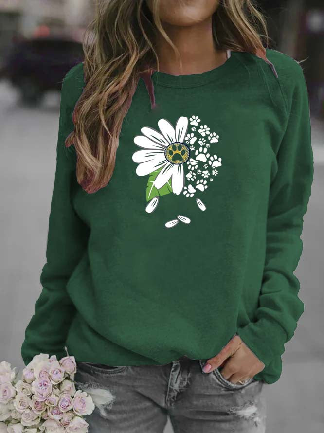 Floral Round Neck Sweater