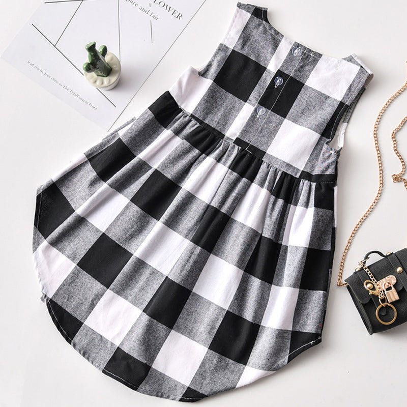 Girl Skirt Plaid Dress