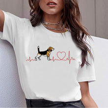 Load image into Gallery viewer, Kawaii Dog Digital Print T-shirt
