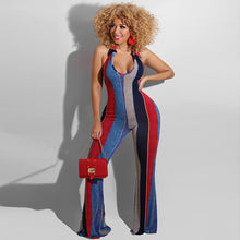 Load image into Gallery viewer, Sexy Striped Halter Jumpsuit With Horns
