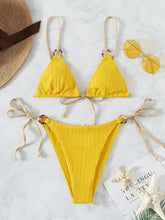 Charger l&#39;image dans la galerie, Plain Strap Triangle Thong Bikini Set
